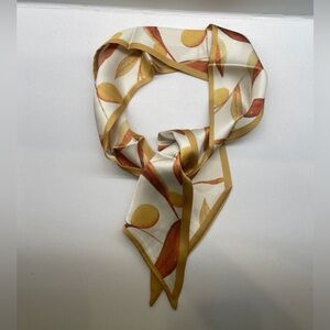 Elegant Gold and Brown Silk Scarf